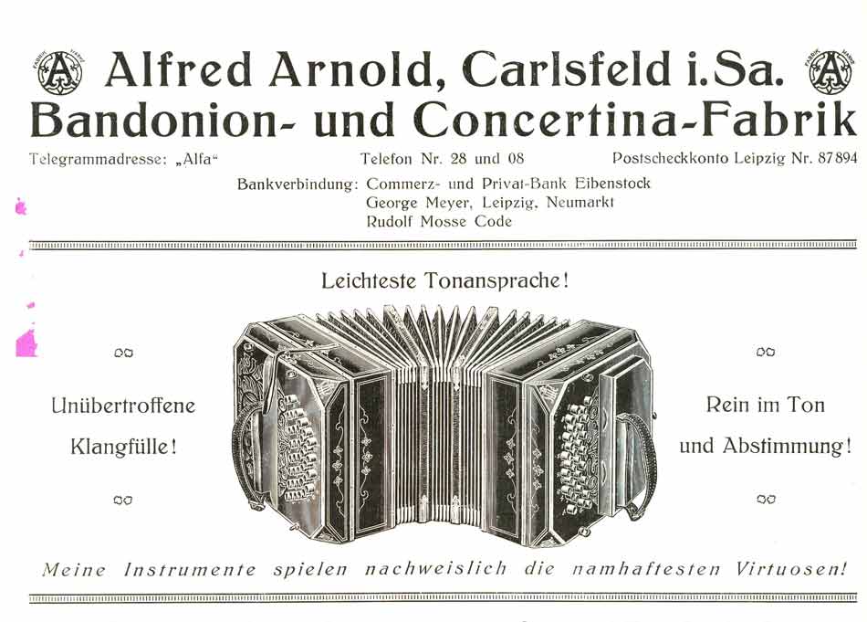 Alfred Arnold Bandonion Katalogseite